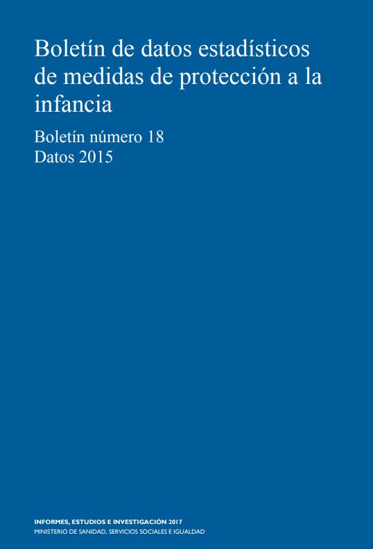 Boletín de datos estadísticos de medidas de protección a la infancia, "Boletín número 18, Datos 2015"