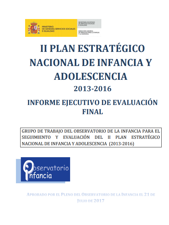 II Plan Estratégico Nacional de Infancia y Adolescencia 2013-2016 - Evaluación final