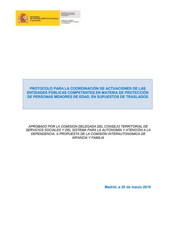 Protocolo para la coordinación en materia de traslado de personas menores de edad